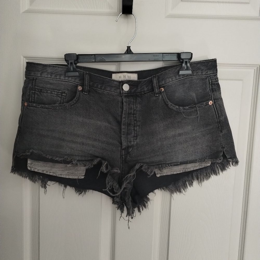 Free People We the Free Distressed Fringe Hem Shorts Size 31